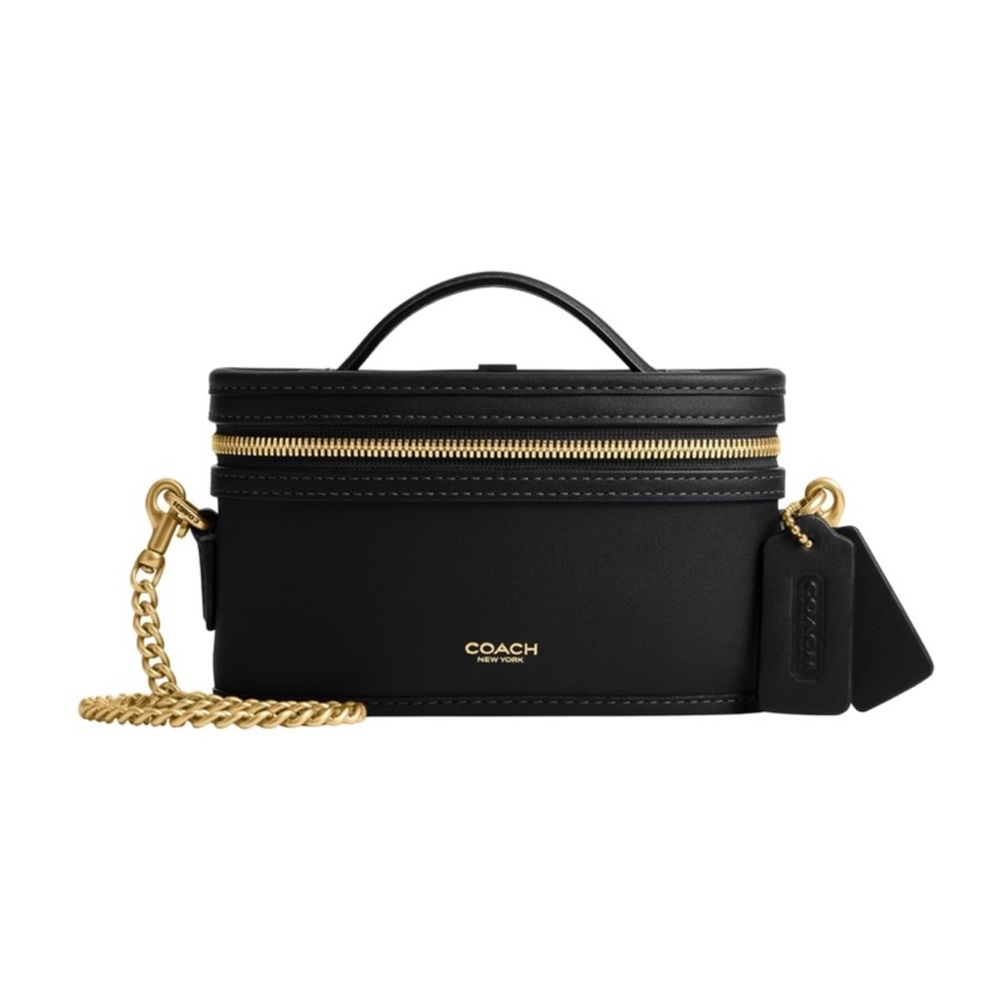 New Coach Black Trail Bag 15 with Gold Chain
